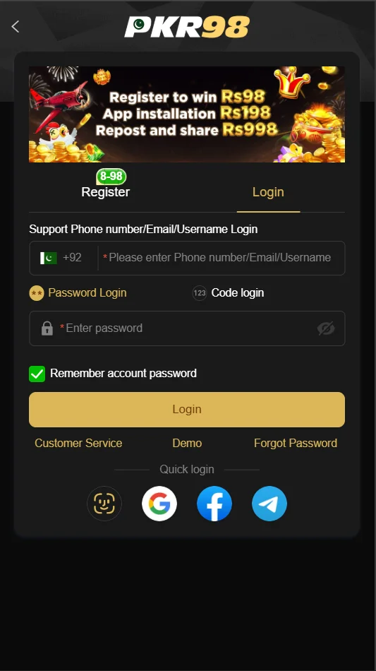 pkr98 game login